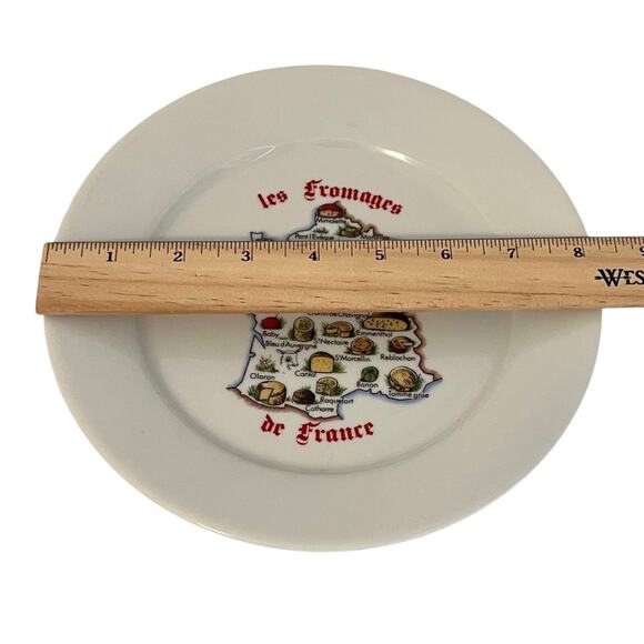 Porcelaine de Sologne Limoges French Cheese Map Plate 8 Inch Les Fromages - Picture 6 of 7